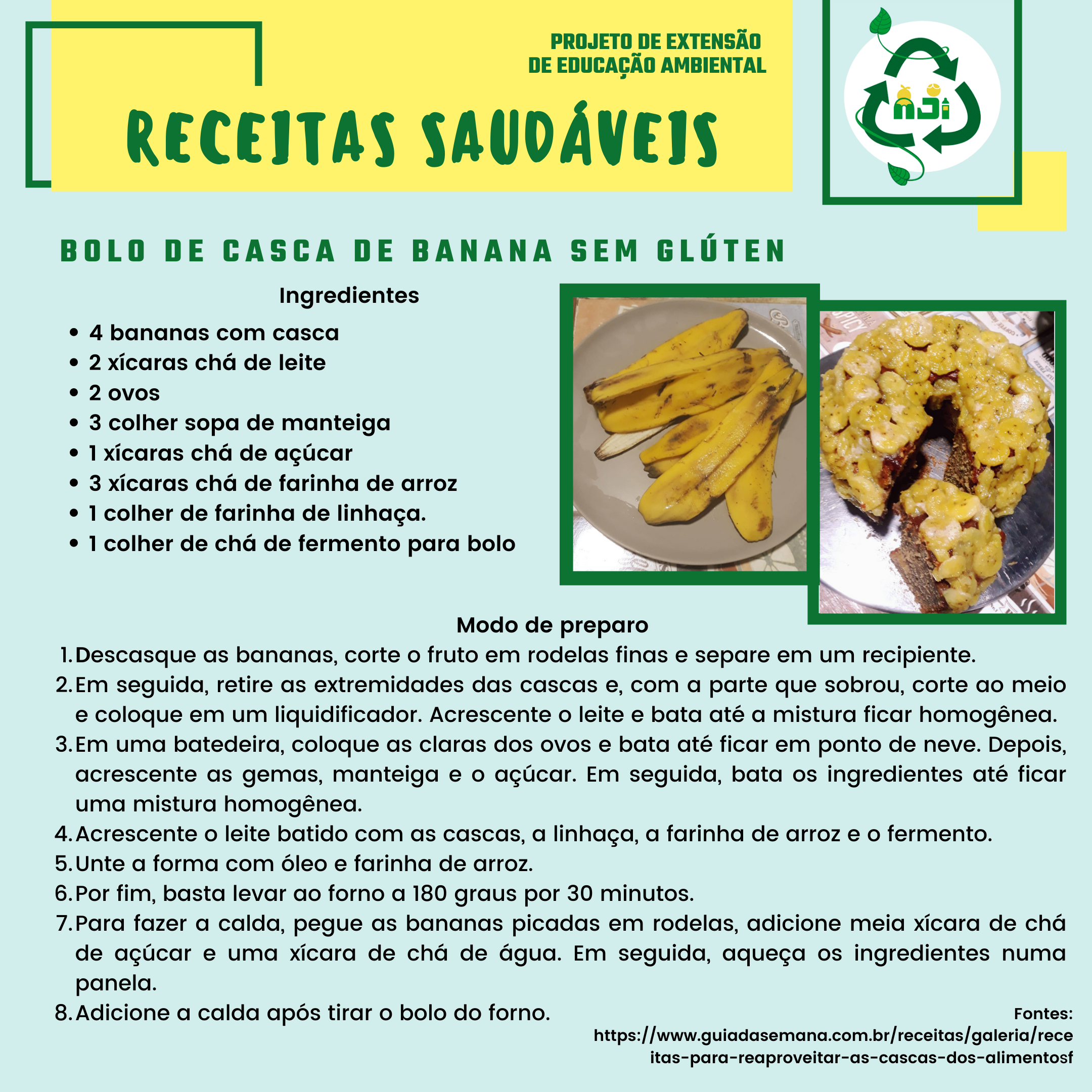 Bolo de banana sustentável: Receita, Como Fazer e Ingredientes